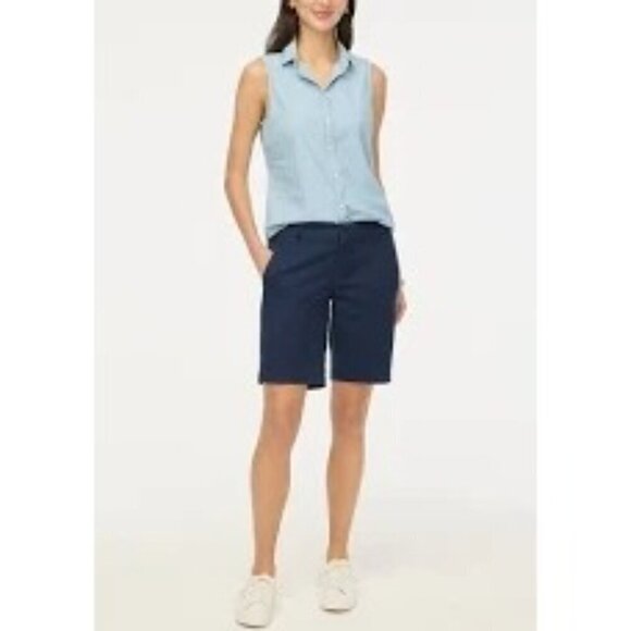 J. Crew Women's 7" Flex Chino Shorts Navy Pockets Preppy Size 2 NWT - Picture 6 of 6